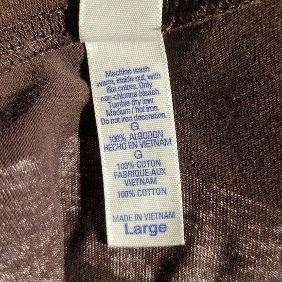 BELLA Brown Long Sleeved Cotton Kahlua Skier Shirt size Large - Picture 14 of 15